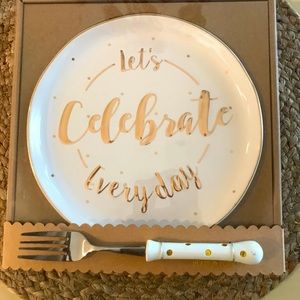 🎊🎊Mud Pie🎊 serving plate w/ matching fork 🎊🎊